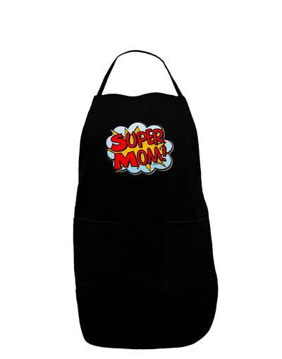 Super Mom - Superhero Comic Style Dark Adult Apron-Bib Apron-TooLoud-Black-One-Size-Davson Sales