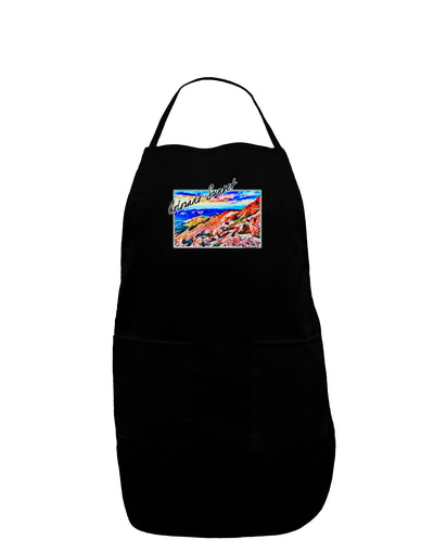 Colorado Mtn Sunset Bold WaterColor Dark Adult Apron-Bib Apron-TooLoud-Black-One-Size-Davson Sales