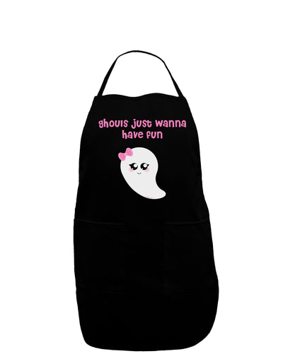 Ghouls Just Wanna Have Fun Cute Ghost - Halloween Dark Adult Apron-Bib Apron-TooLoud-Black-One-Size-Davson Sales