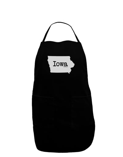 Iowa - United States Shape Dark Adult Apron by TooLoud-Bib Apron-TooLoud-Black-One-Size-Davson Sales