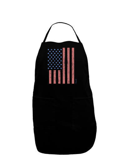 Red and Blue Stamp Style American Flag - Distressed Dark Adult Apron by TooLoud-Bib Apron-TooLoud-Black-One-Size-Davson Sales