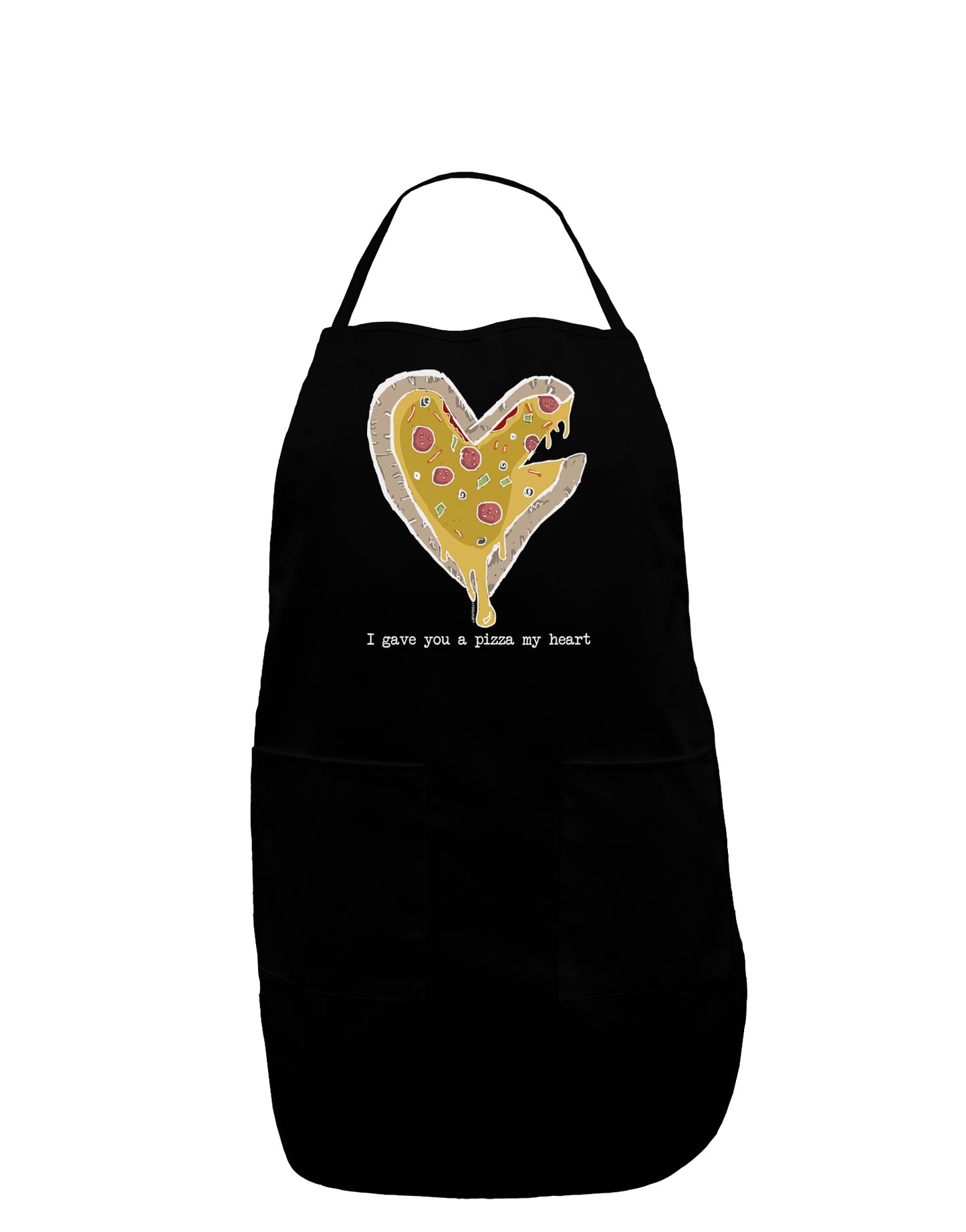 TooLoud I gave you a Pizza my Heart Dark Plus Size Dark Apron-Bib Apron-TooLoud-Black-Plus-Size-Davson Sales