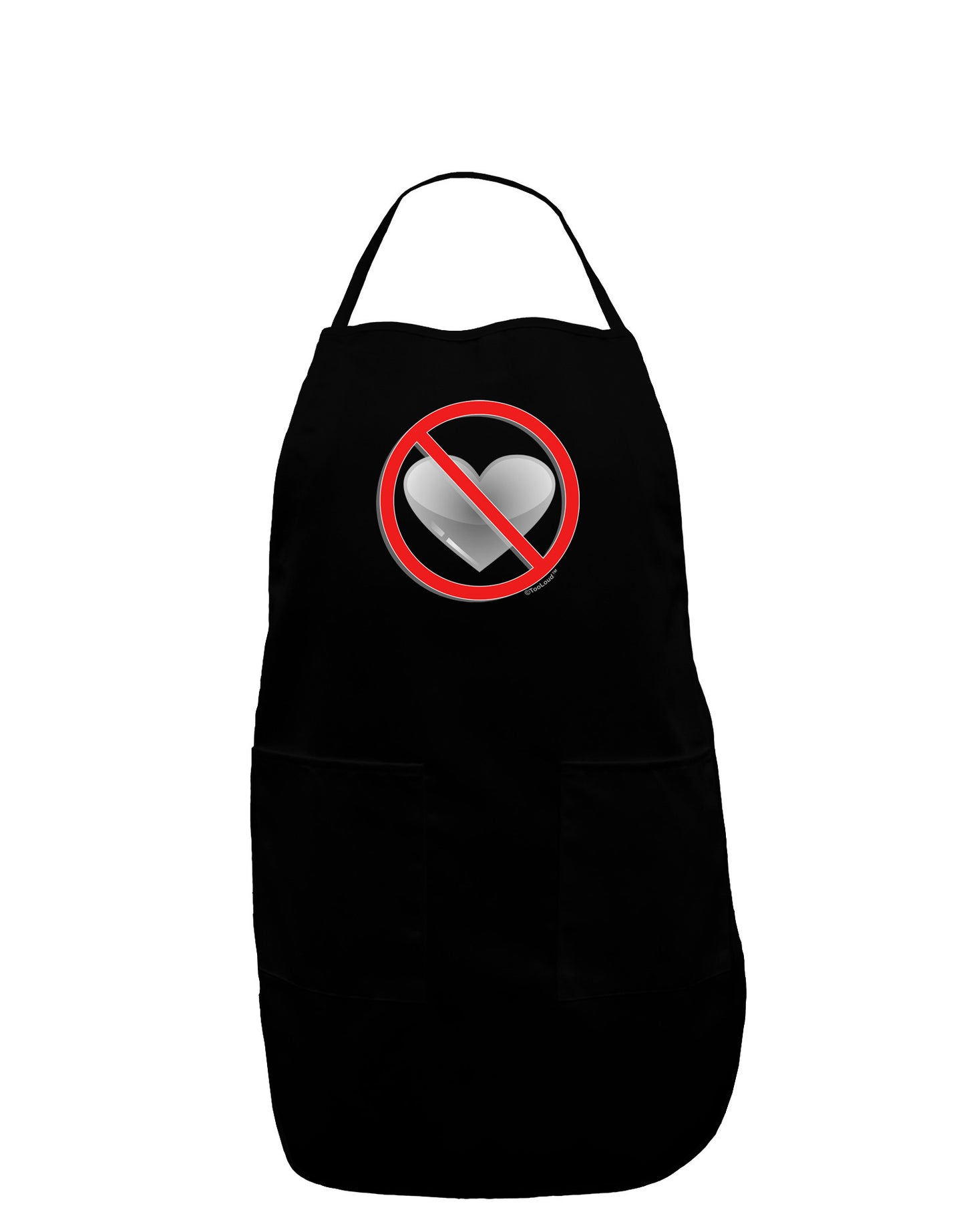 No Love Symbol Dark Adult Apron-Bib Apron-TooLoud-Black-One-Size-Davson Sales