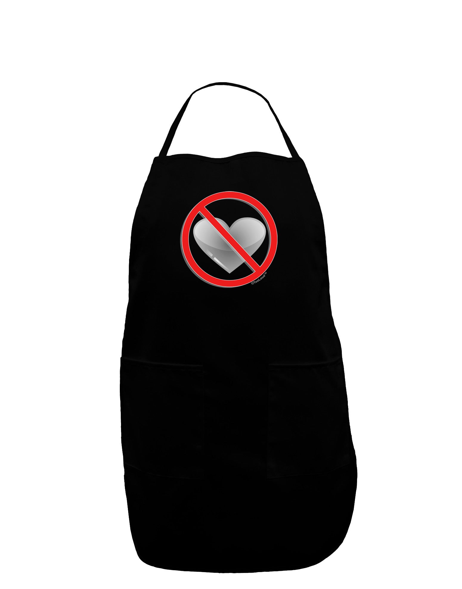 No Love Symbol Dark Adult Apron-Bib Apron-TooLoud-Black-One-Size-Davson Sales