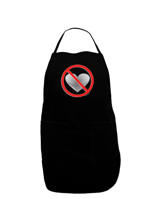 No Love Symbol Dark Adult Apron-Bib Apron-TooLoud-Black-One-Size-Davson Sales