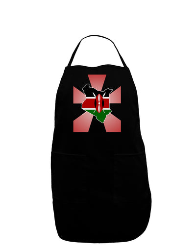 Kenya Flag Design Dark Adult Apron-Bib Apron-TooLoud-Black-One-Size-Davson Sales