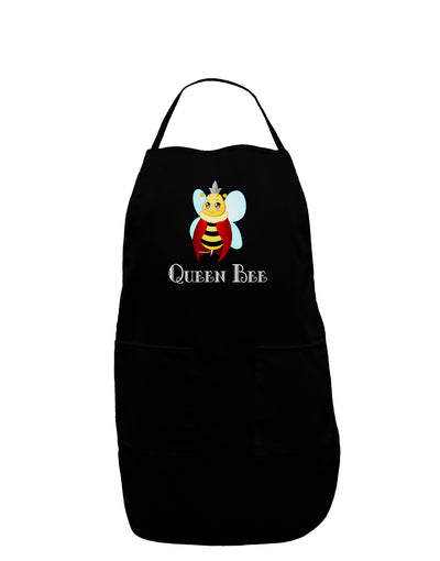Queen Bee Text Dark Adult Apron-Bib Apron-TooLoud-Black-One-Size-Davson Sales