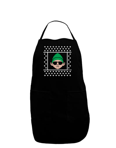 Cool Elf Christmas Sweater Dark Adult Apron-Bib Apron-TooLoud-Black-One-Size-Davson Sales