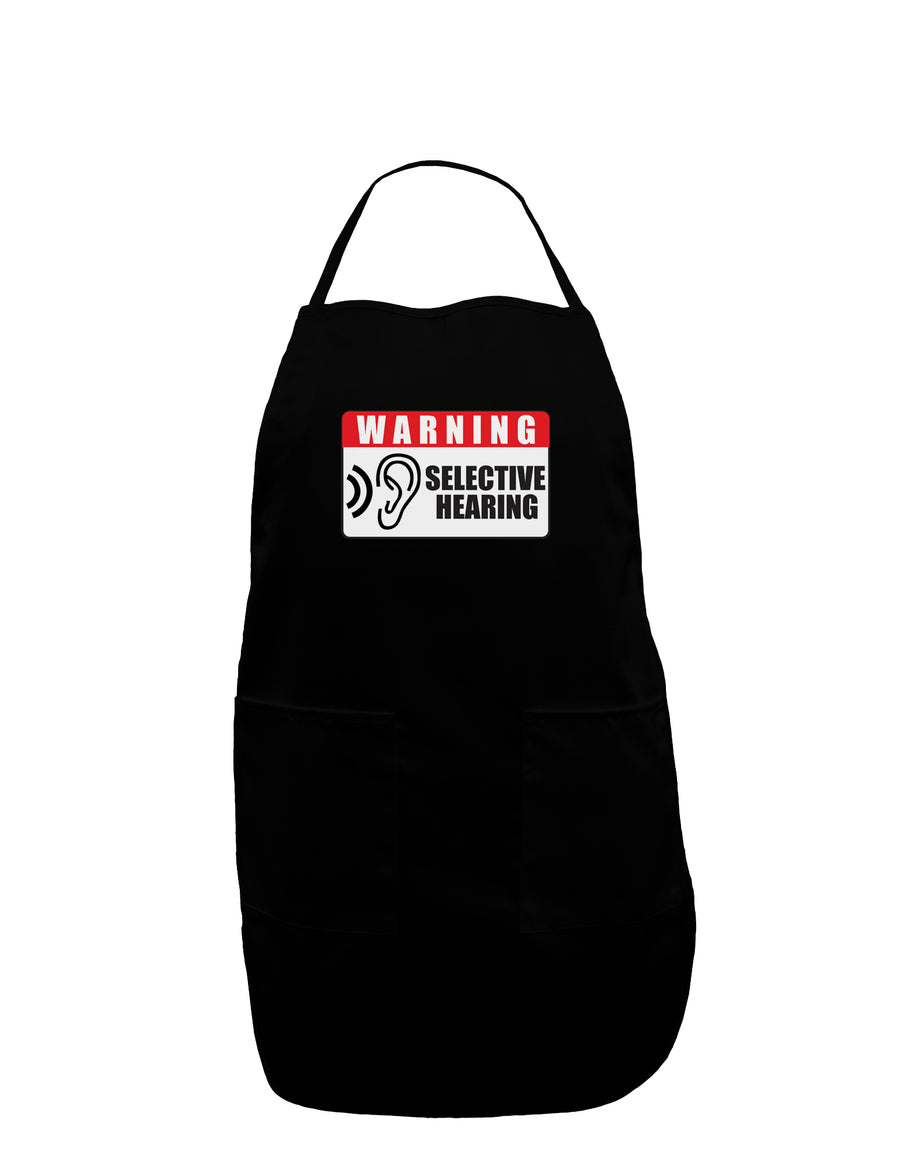 Warning Selective Hearing Funny Plus Size Dark Apron by TooLoud-Bib Apron-TooLoud-Black-Plus-Size-Davson Sales