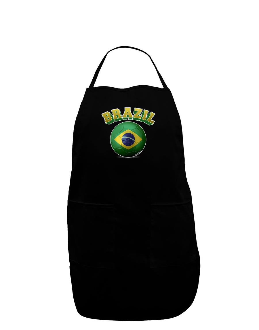 Soccer Ball Flag - Brazil Plus Size Apron-Bib Apron-TooLoud-Black-Plus-Size-Davson Sales