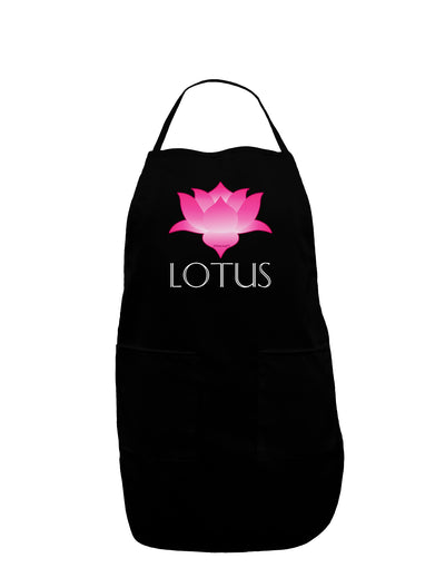 Lotus Flower Design Gradient - Text Dark Adult Apron by TooLoud-Bib Apron-TooLoud-Black-One-Size-Davson Sales