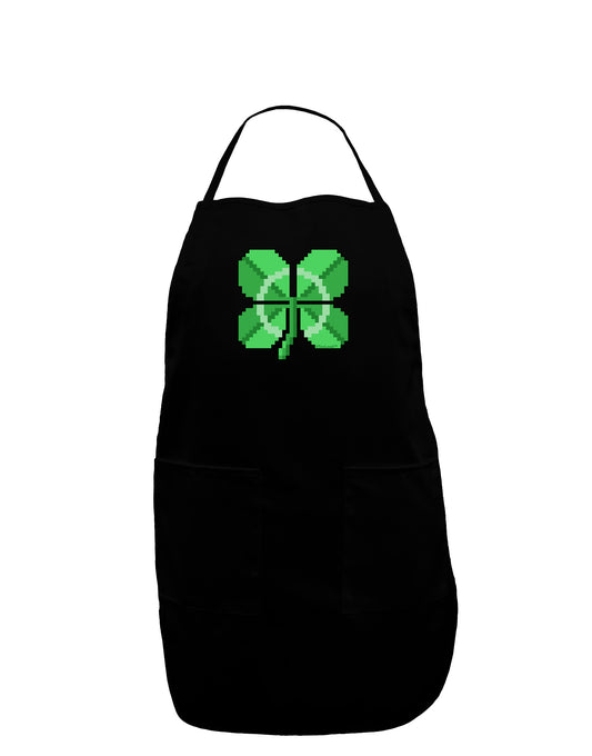 Pixel Four Leaf Clover Dark Adult Apron-Bib Apron-TooLoud-Black-One-Size-Davson Sales