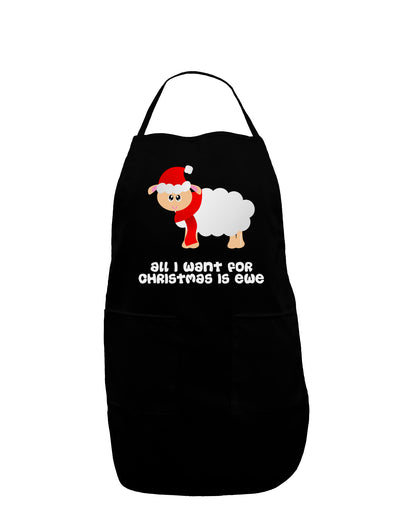 All I Want For Christmas Is Ewe Sheep Dark Adult Apron-Bib Apron-TooLoud-Black-One-Size-Davson Sales