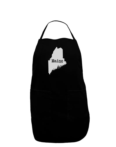 Maine - United States Shape Dark Adult Apron by TooLoud-Bib Apron-TooLoud-Black-One-Size-Davson Sales