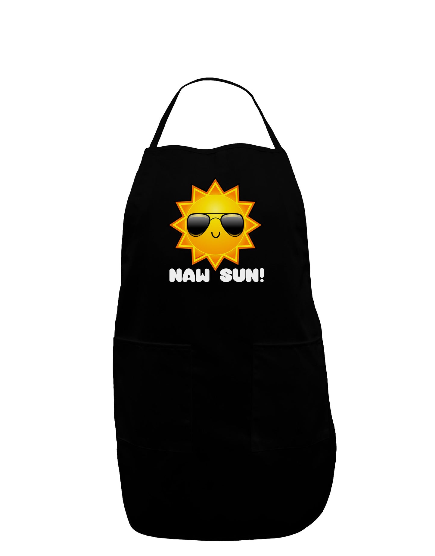 Naw Sun Cute Sun Dark Dark Adult Apron-Bib Apron-TooLoud-Black-One-Size-Davson Sales