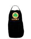 Shamrock Button - Lucky Dark Adult Apron by TooLoud-Bib Apron-TooLoud-Black-One-Size-Davson Sales