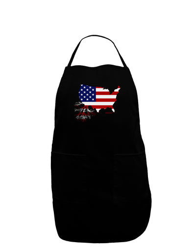 American Roots Design - American Flag Dark Adult Apron by TooLoud-Bib Apron-TooLoud-Black-One-Size-Davson Sales