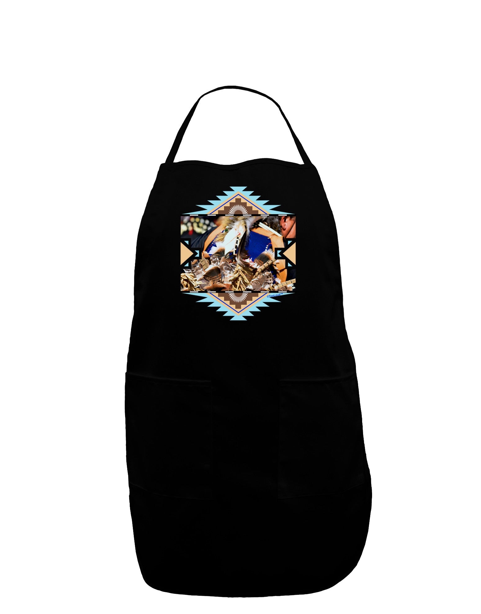 Native American Dancer 1 Dark Adult Apron-Bib Apron-TooLoud-Black-One-Size-Davson Sales