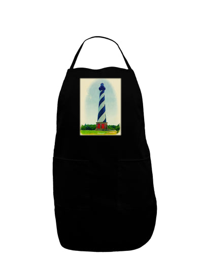 Watercolor Lighthouse 1 Dark Adult Apron-Bib Apron-TooLoud-Black-One-Size-Davson Sales