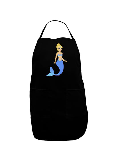 Mermaid Design - Blue Dark Adult Apron-Bib Apron-TooLoud-Black-One-Size-Davson Sales