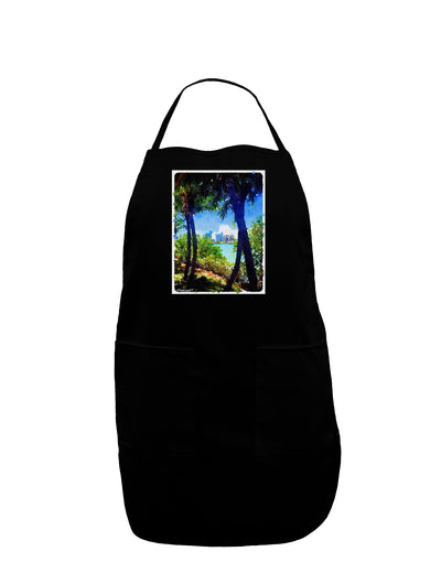 TooLoud Tropical Skyline Dark Adult Apron-Bib Apron-TooLoud-Black-One-Size-Davson Sales