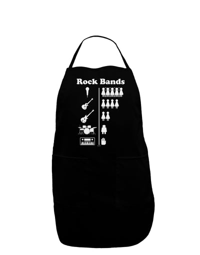 Rock Band Pictograph Dark Adult Apron-Bib Apron-TooLoud-Black-One-Size-Davson Sales