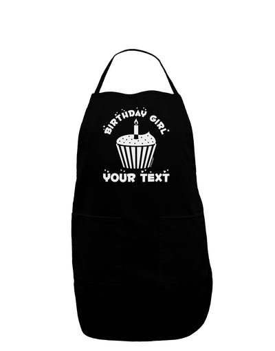 Personalized Birthday Girl Cupcake -Customizable- Name Dark Adult Apron-Bib Apron-TooLoud-Black-One-Size-Davson Sales