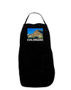 Colorado Snowy Mountains Text Dark Adult Apron-Bib Apron-TooLoud-Black-One-Size-Davson Sales