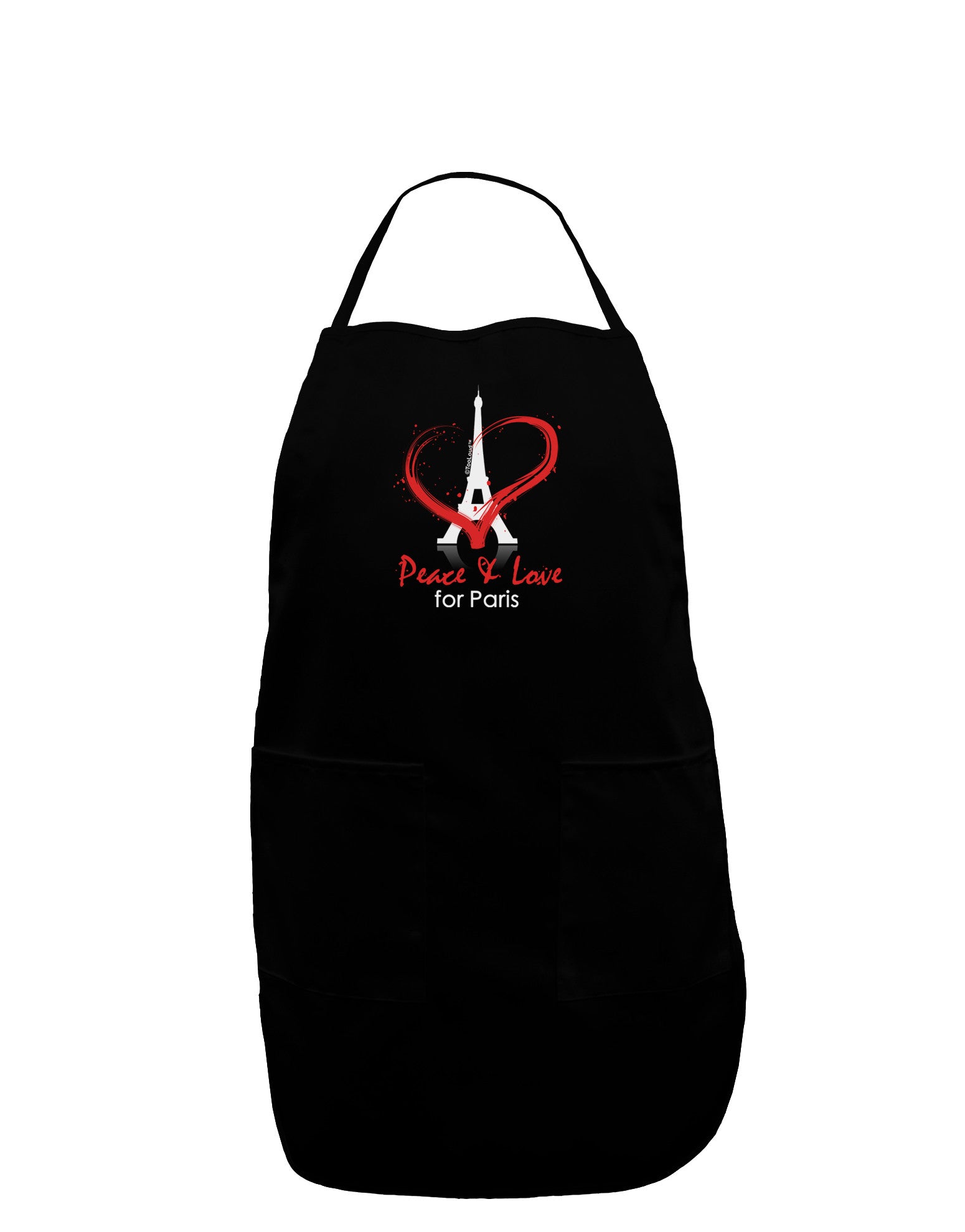 Peace & Love For Paris Dark Adult Apron-Bib Apron-TooLoud-Black-One-Size-Davson Sales