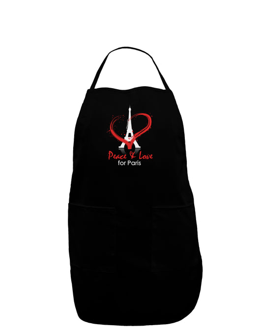 Peace & Love For Paris Dark Adult Apron-Bib Apron-TooLoud-Black-One-Size-Davson Sales