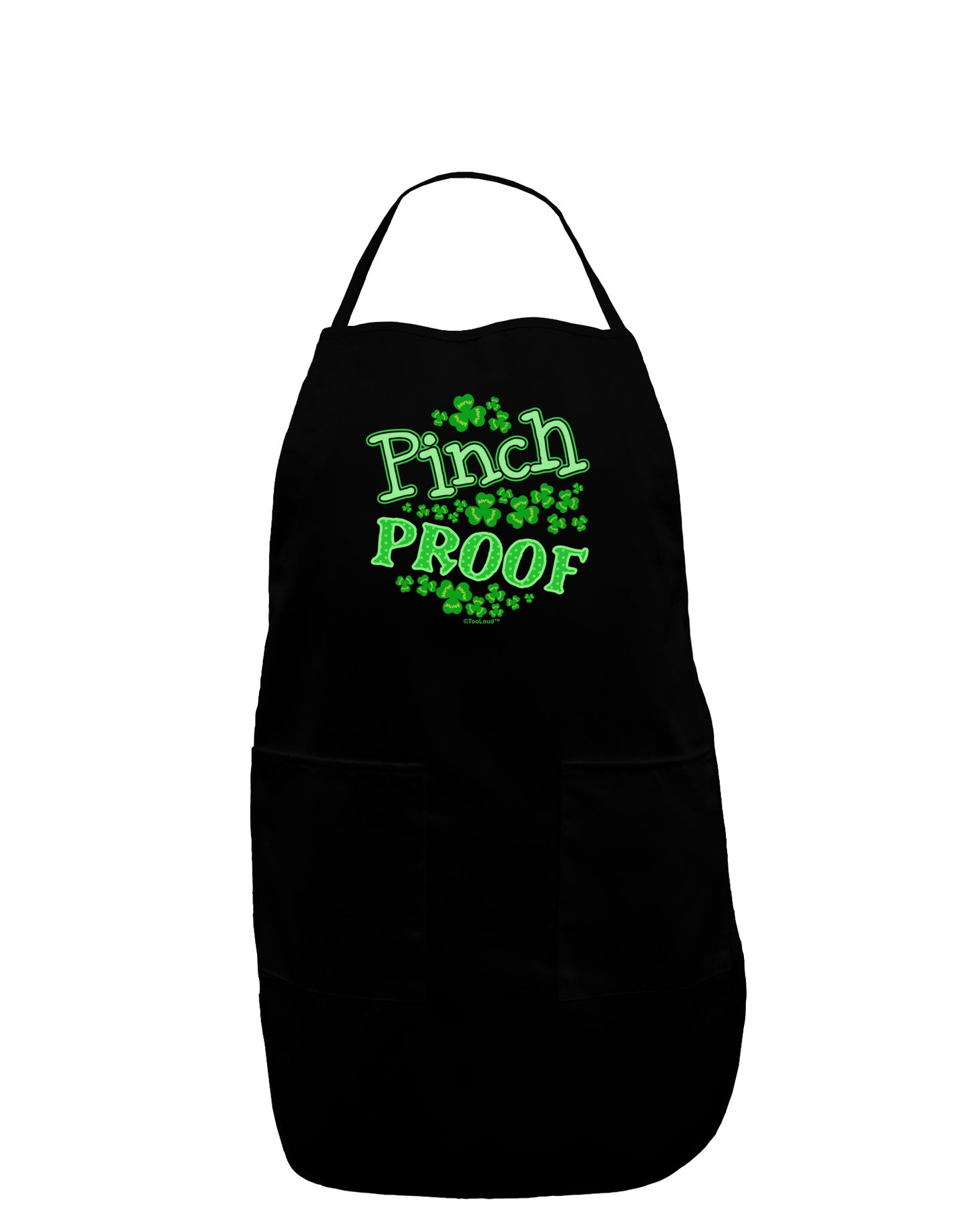 Pinch Proof St Patricks Day Dark Adult Apron-Bib Apron-TooLoud-Black-One-Size-Davson Sales