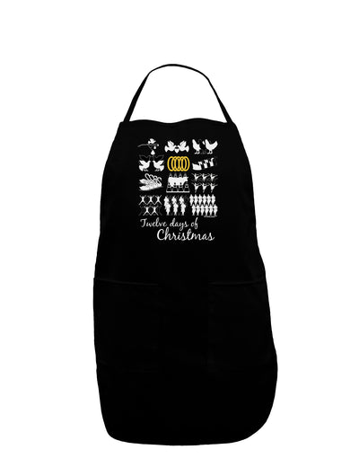 12 Days of Christmas Text Color Dark Adult Apron-Bib Apron-TooLoud-Black-One-Size-Davson Sales