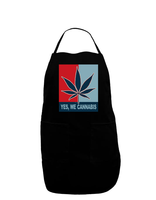 Yes We Cannabis - Marijuana Leaf Dark Adult Apron-Bib Apron-TooLoud-Black-One-Size-Davson Sales