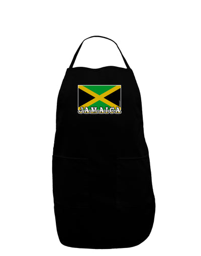 Jamaica Flag Dark Dark Adult Apron-Bib Apron-TooLoud-Black-One-Size-Davson Sales