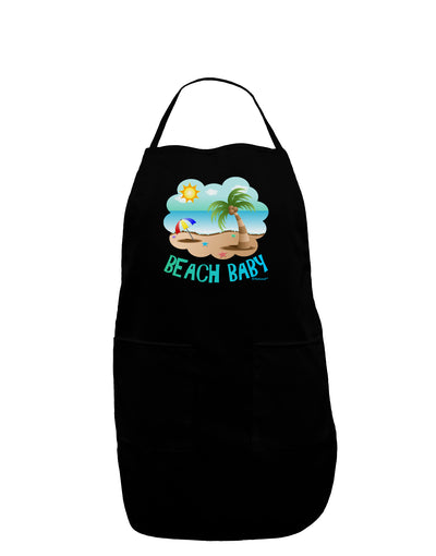 Fun Summer Beach Scene - Beach Baby Dark Adult Apron by TooLoud-Bib Apron-TooLoud-Black-One-Size-Davson Sales