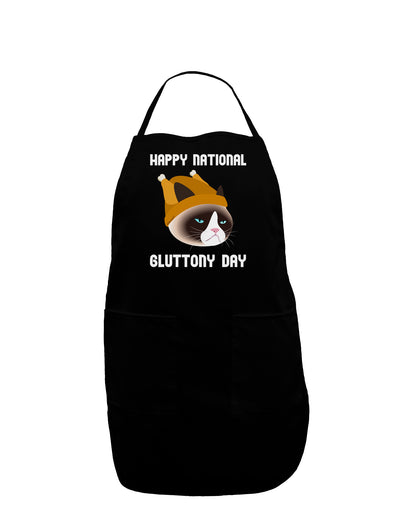 Gluttony Day Disgruntled Cat Dark Adult Apron by-Bib Apron-TooLoud-Black-One-Size-Davson Sales