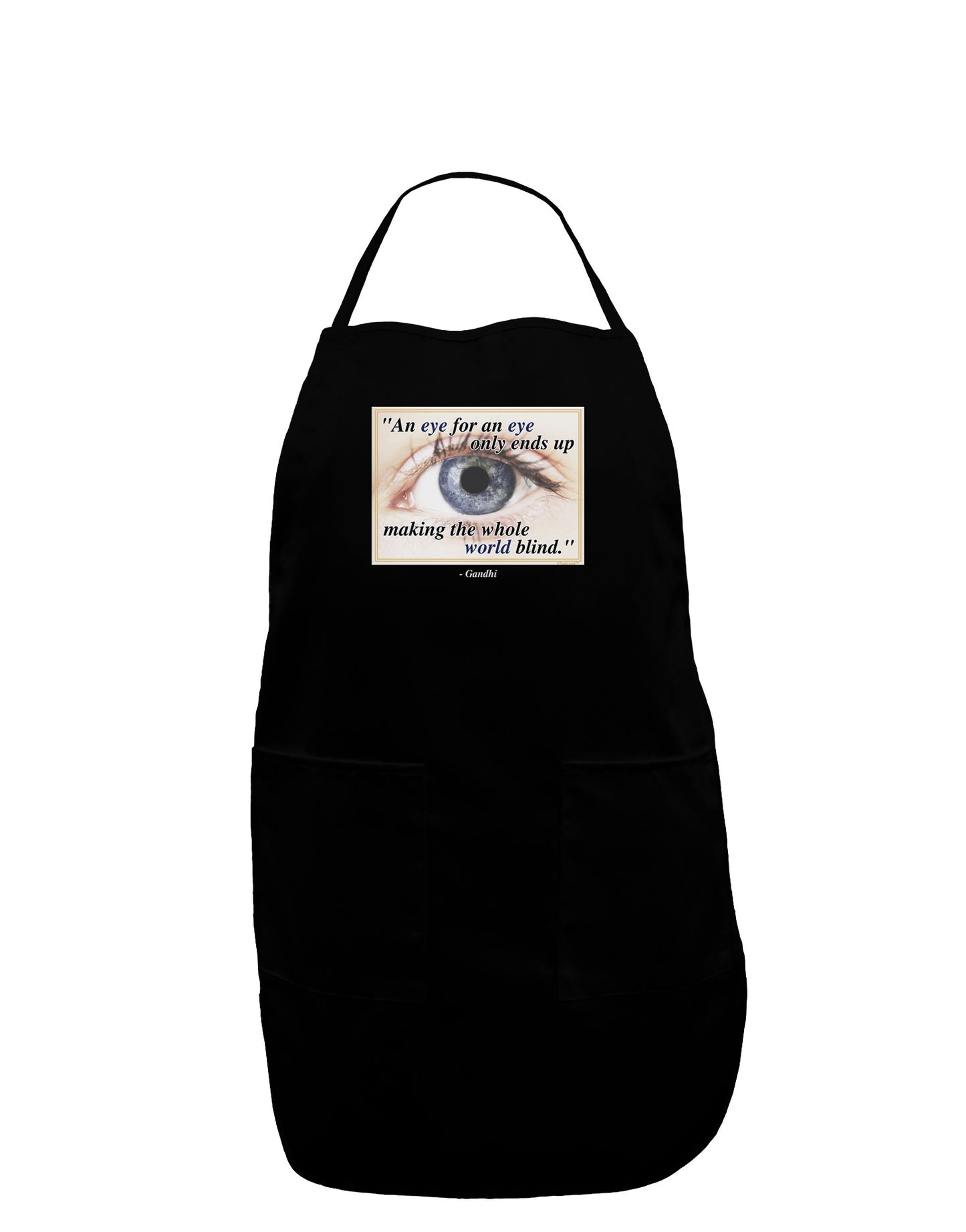 Eye For An Eye Gandhi Plus Size Dark Apron by TooLoud-Bib Apron-TooLoud-Black-Plus-Size-Davson Sales