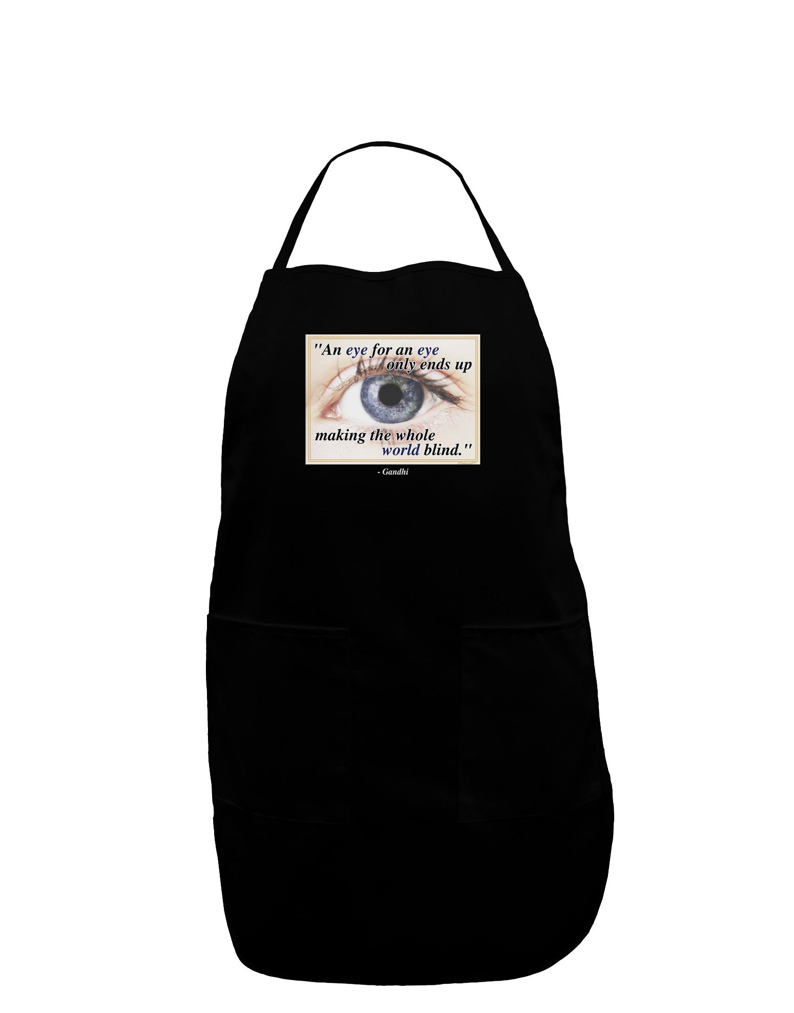 Eye For An Eye Gandhi Plus Size Dark Apron by TooLoud-Bib Apron-TooLoud-Black-Plus-Size-Davson Sales