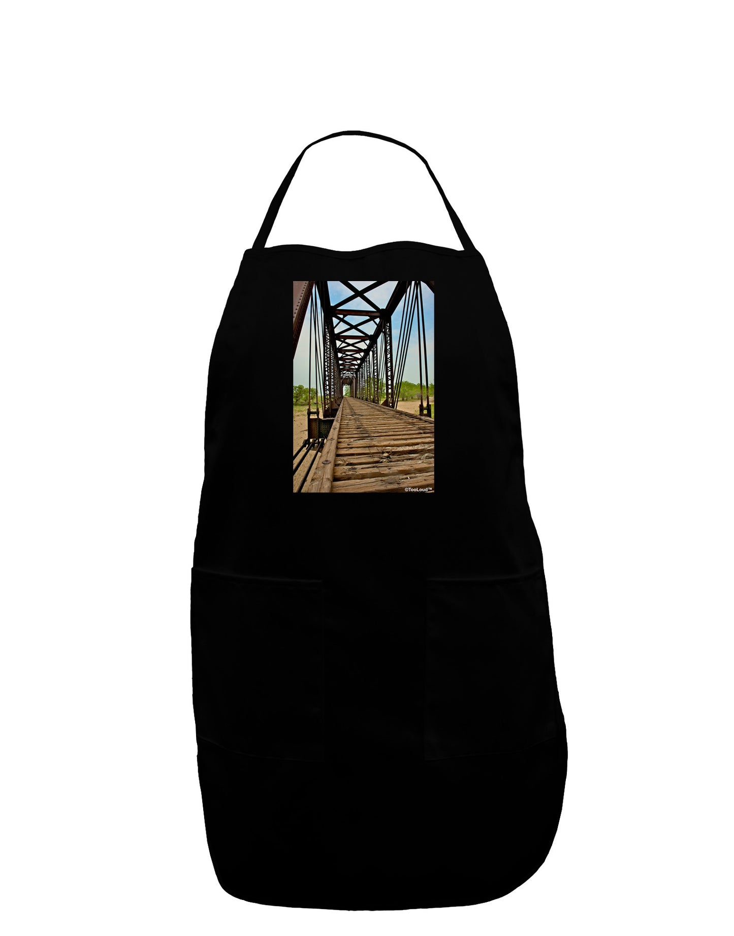 Colorado Landscape Bridge Plus Size Apron-Bib Apron-TooLoud-Black-Plus-Size-Davson Sales