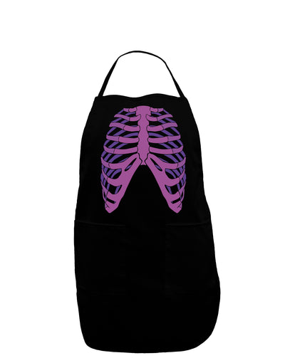 Human Purple Skeleton Bones Ribcage Dark Adult Apron-Bib Apron-TooLoud-Black-One-Size-Davson Sales