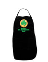 Shamrock Button - St Patrick's Day Dark Adult Apron by TooLoud-Bib Apron-TooLoud-Black-One-Size-Davson Sales