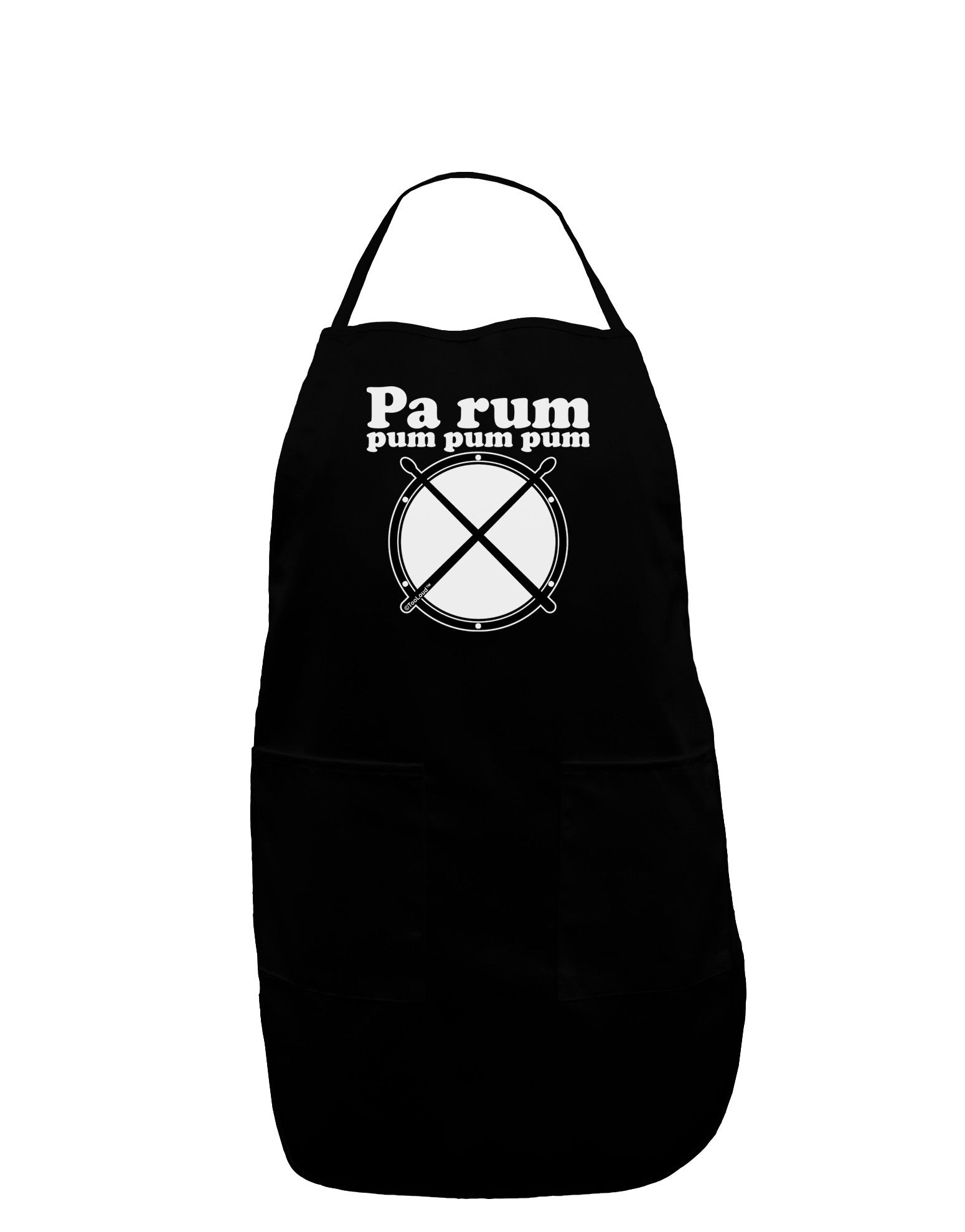 Pa Rum Pum Pum Pum BnW Plus Size Apron-Bib Apron-TooLoud-Black-Plus-Size-Davson Sales