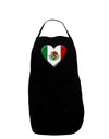 Mexican Flag Heart - Beveled Dark Adult Apron by TooLoud-Bib Apron-TooLoud-Black-One-Size-Davson Sales