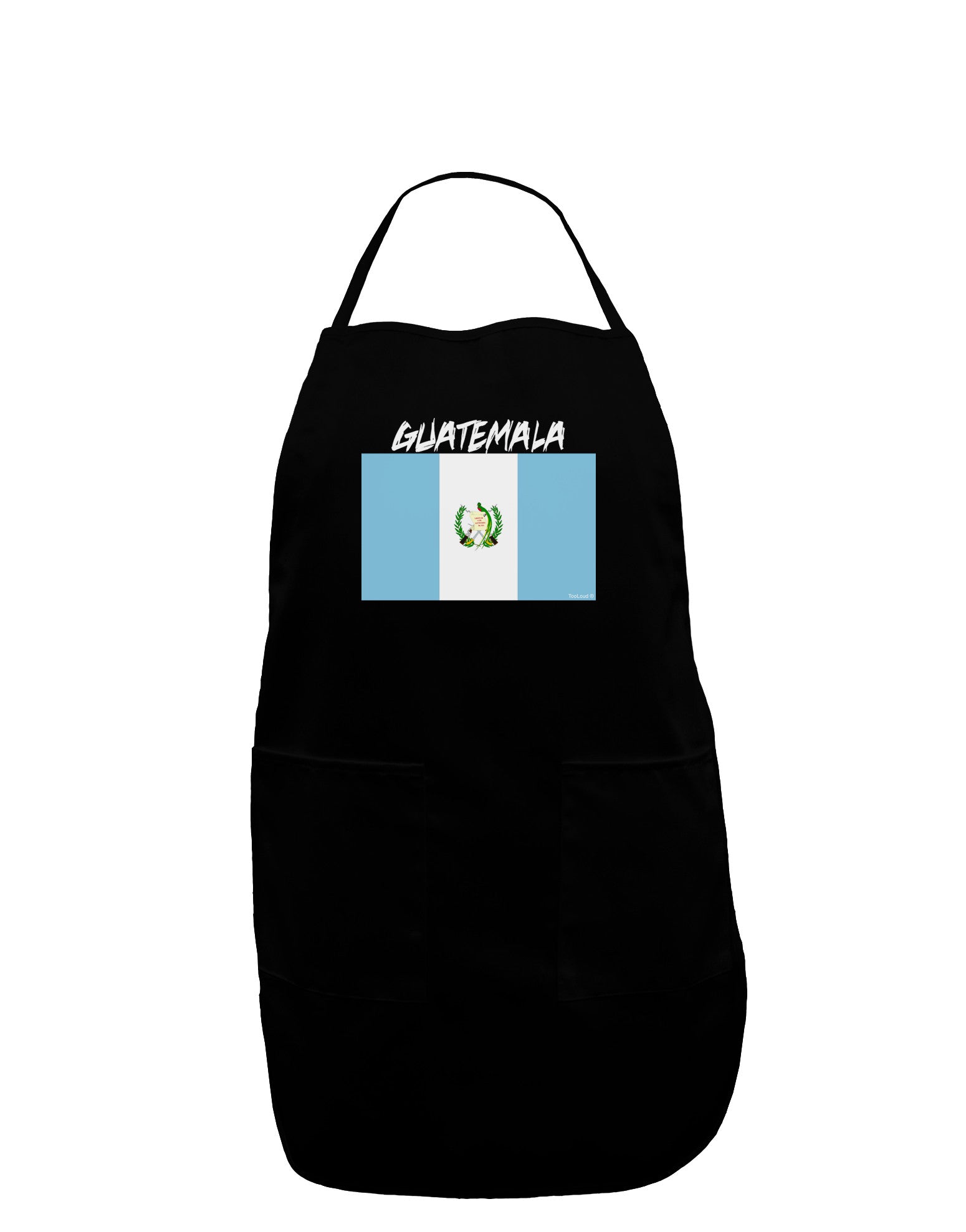 Guatamelan Flag Design Plus Size Dark Apron by TooLoud-Bib Apron-TooLoud-Black-Plus-Size-Davson Sales