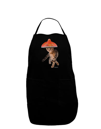 Cat with Pink Sombrero and Sunglasses Dark Adult Apron by TooLoud-Bib Apron-TooLoud-Black-One-Size-Davson Sales