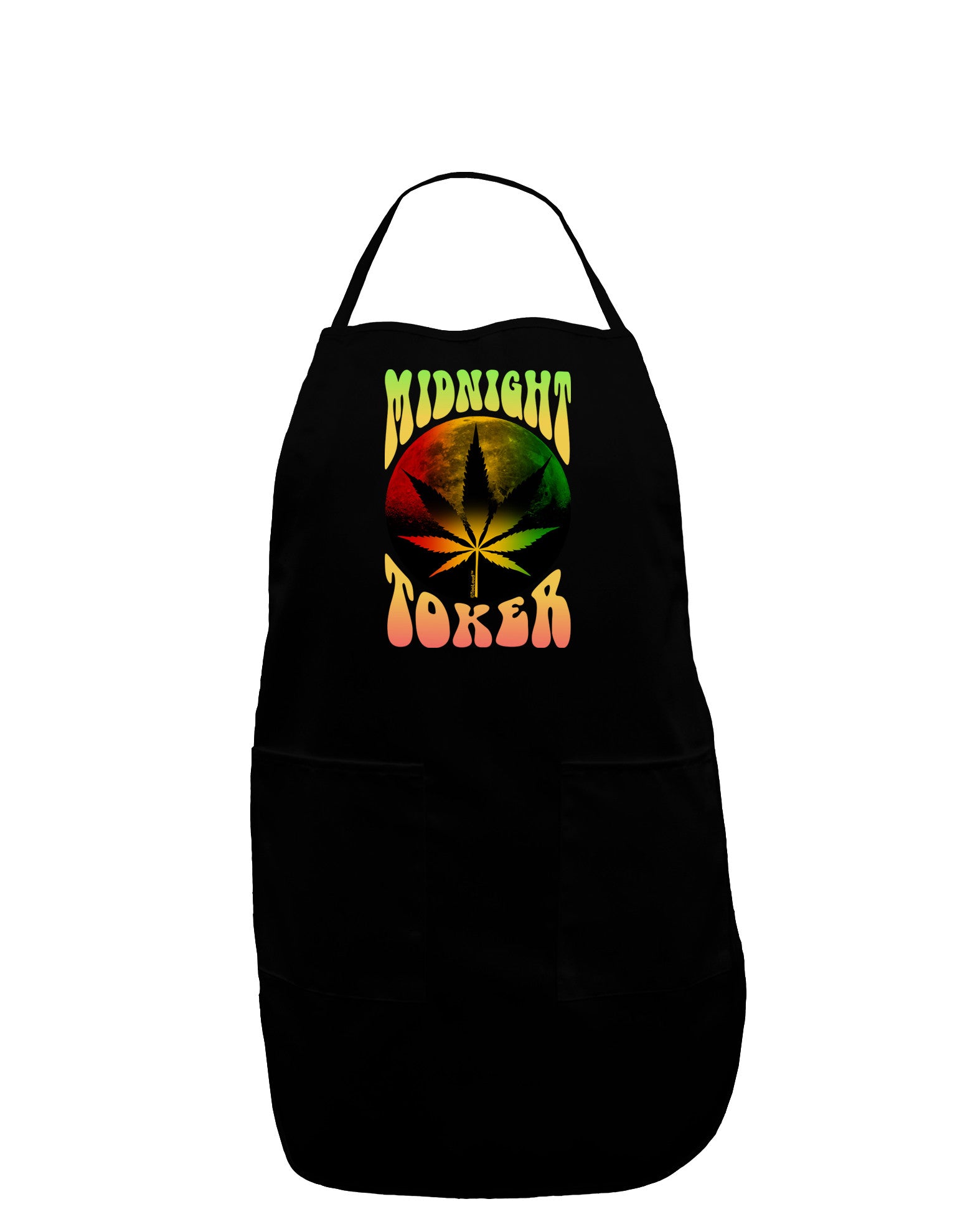 Midnight Toker Marijuana Dark Adult Apron-Bib Apron-TooLoud-Black-One-Size-Davson Sales