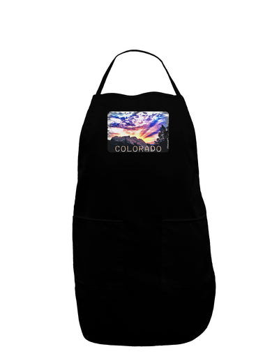 Colorado Rainbow Sunset Text Dark Adult Apron-Bib Apron-TooLoud-Black-One-Size-Davson Sales