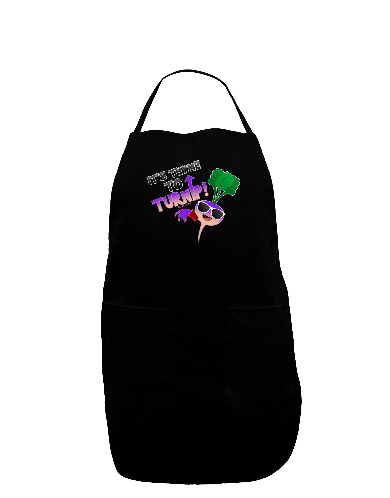 It's Thyme To Turnip Plus Size Apron-Bib Apron-TooLoud-Black-Plus-Size-Davson Sales
