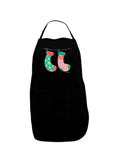 Cute Mrs and Mrs Christmas Couple Stockings Dark Adult Apron by TooLoud-Bib Apron-TooLoud-Black-One-Size-Davson Sales