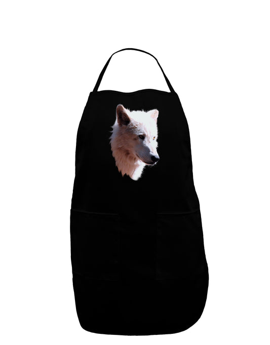 Magnificent White Wolf Head Dark Adult Apron-Bib Apron-TooLoud-Black-One-Size-Davson Sales